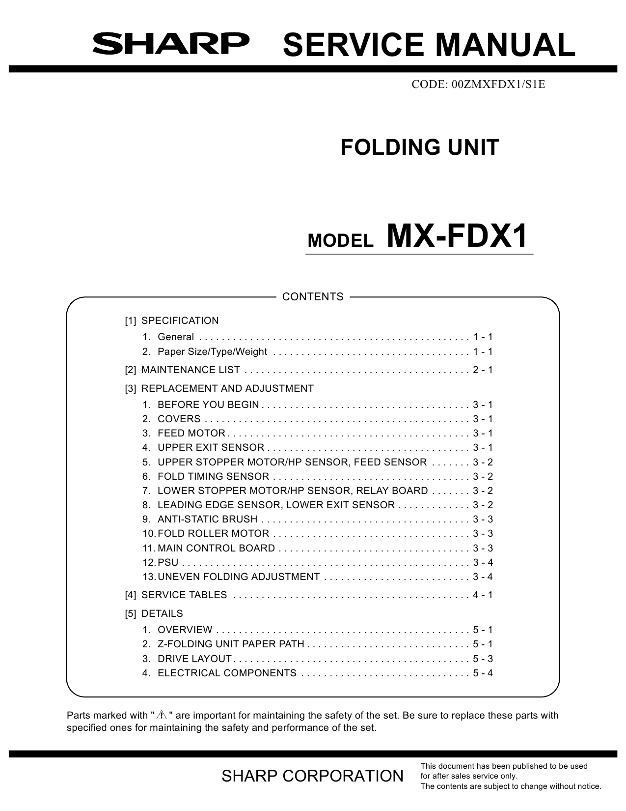 SHARP MX FDX1 Service Manual-1